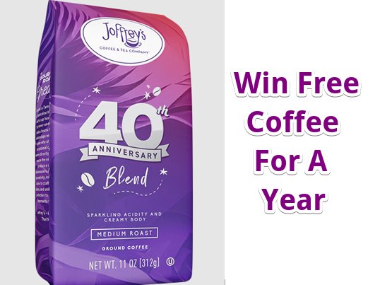 Joffrey’s 40th Anniversary Sweepstakes - Win Free Coffee For A Year