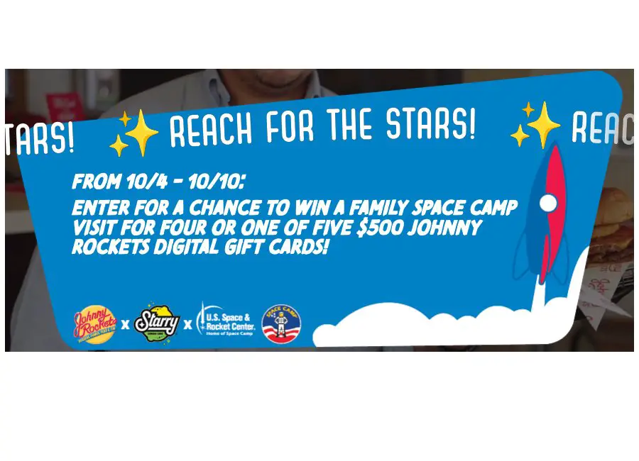 Johnny Rockets World Space Week Sweepstakes - Win A Family Space Camp For Four And Gift Cards