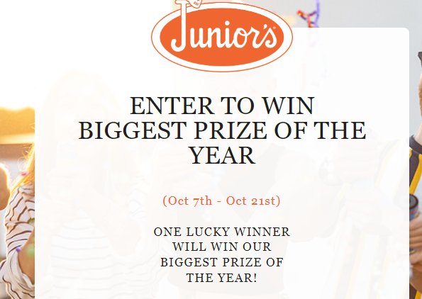 Junior’s Cheesecake Biggest Giveaway of 2024 - Win A $75 Juniors Cheesecake Gift Card, 6 Cheesecakes & More