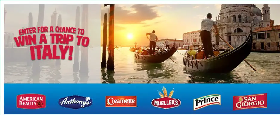 Just Make Pasta Trip To Italy Sweepstakes – Win A 6 - Night Trip For 2 To Italy (6 Winners)