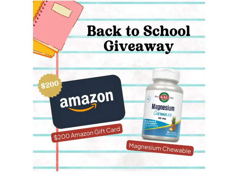 Kal Vitamins Back To School Giveaway - Win An Amazon Gift Card & More