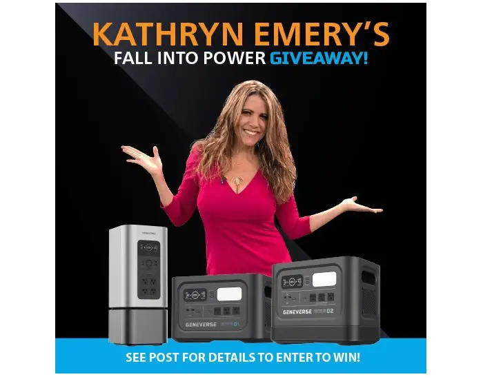 Kathryn Emery's FALL into POWER Geneverse Giveaway - Win A Solar Generator + Solar Panel