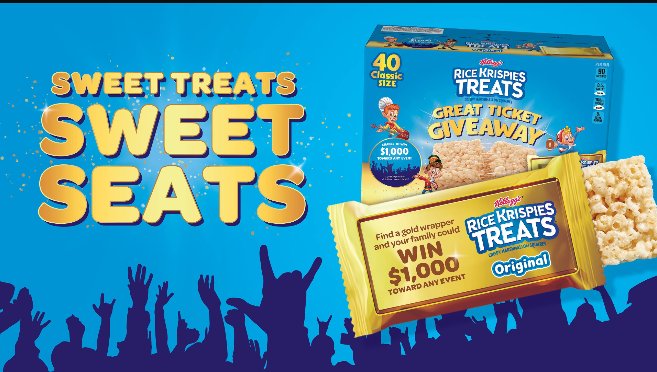 Kellogg’s Rice Krispies Treats Great Ticket Giveaway – Win $1,000 (50 Winners)