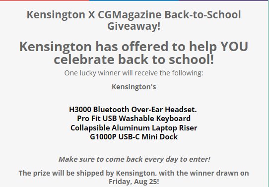 Kensington X Cgmagazine Back To School Giveaway – Win A Kensington Gift Pack Including Bluetooth Headset, Keyboard + More