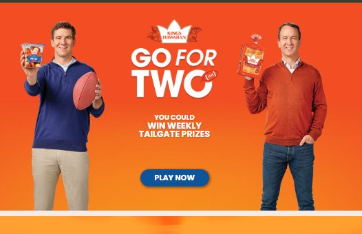 King’s Hawaiian Go For 2 Instant Win Game – Win Free King’s Hawaiian T-shirts, King’s Hawaiian Sweatshirts & More (110 Winners)