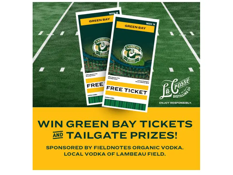 La Crosse Green Bay Packers Sweepstakes - Win Two Regular Season Packers Tickets (5 Winners)