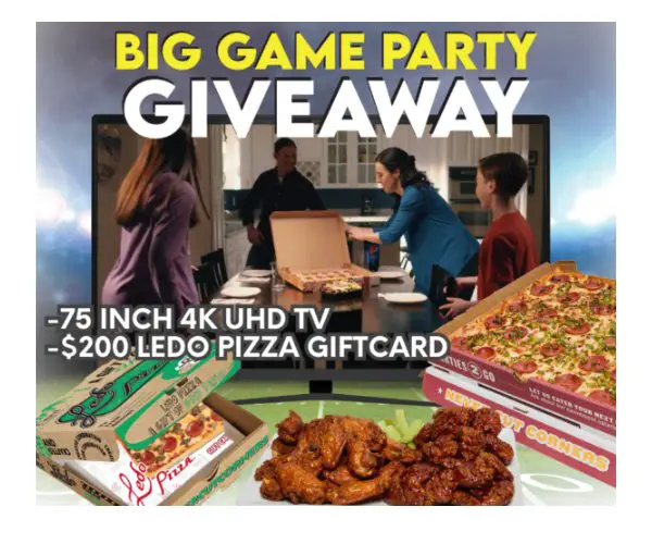 Ledo Pizza 2025 Big Game Giveaway - Win A 75" TV & Ledo Pizza Gift Card