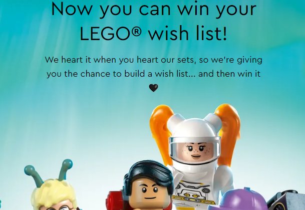 Lego Insiders Win Your Wishlist Sweepstakes - Win $1,000 Worth Of LEGO Toys {4 Winners}