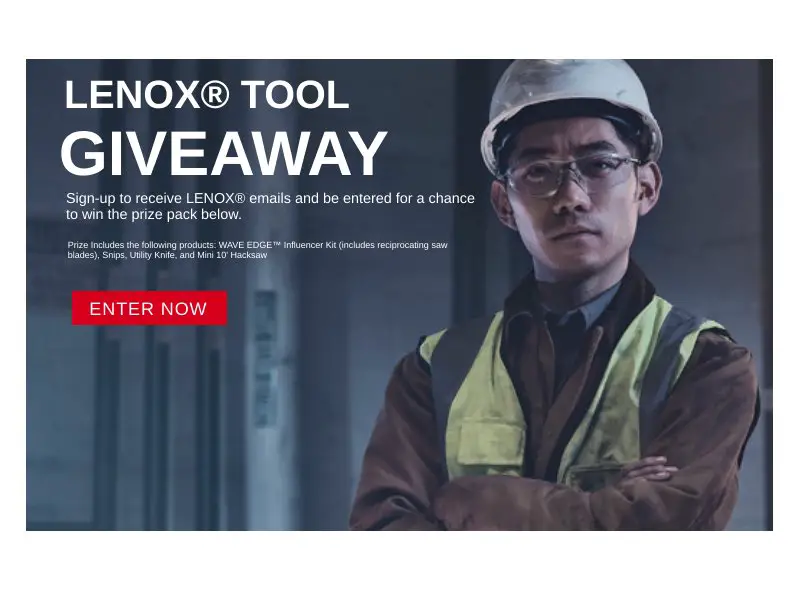 Lenox January Email Sign-Up Giveaway 2024 - Win A Set Of Tools & Equipment (5 Winners)