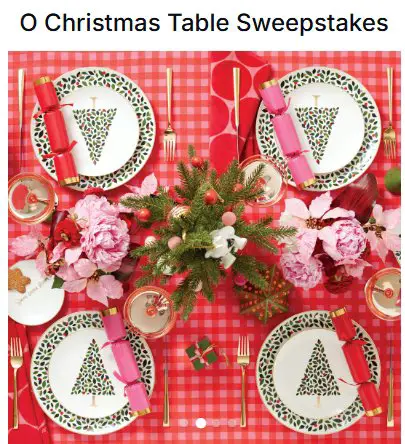 Lenox O Christmas Table Sweepstakes – Enter For A Chance To Win A Christmas-Themed Holiday Dining Set And Drinkware For 8