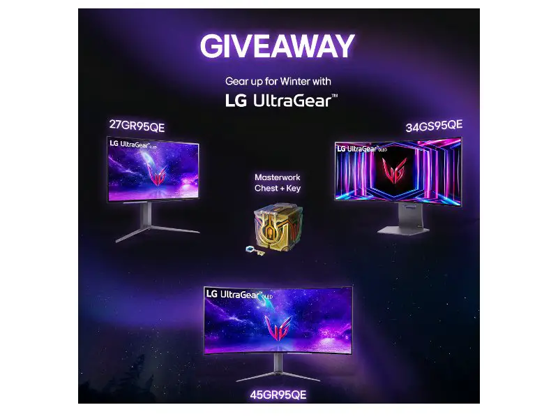 LG UltraGear Gear Up for Winter - Win A Gaming Monitor Or Masterwork Chest + Key