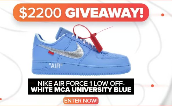 Lootie.com Air Force 1 Low Off-White MCA University Blue Giveaway – Win 1 Air Force 1 Low Off-White MCA University Blue