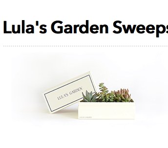 Lulas Garden Sweepstakes