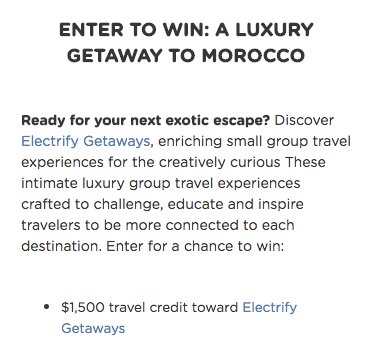 Luxury Getaway Sweepstakes