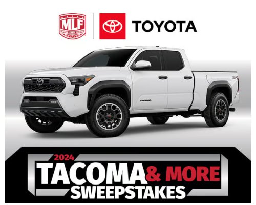 Major League Fishing 2024 MLF Toyota Tacoma TRD Off-Road & More Sweepstakes - Win A Brand New Truck & More