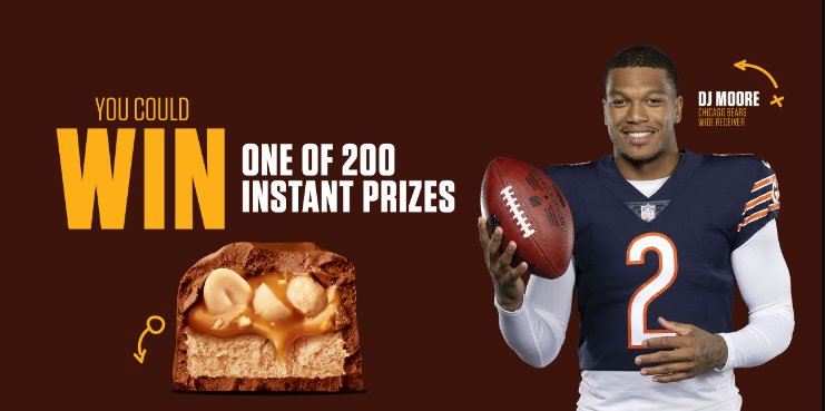 Mars Snickers Football 2024 Giveaway – Win A Sports Digital Reward, Signed DJ Moore Football, & More (200 Winners)