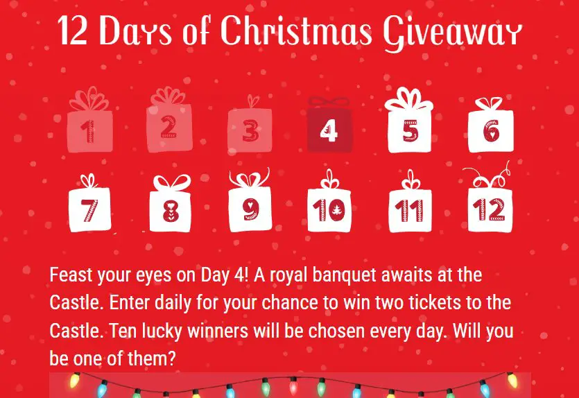 Medieval Times 12 Days of Christmas Giveaway - WIn 2 Free Tickets To Medieval Times {120 Winners}