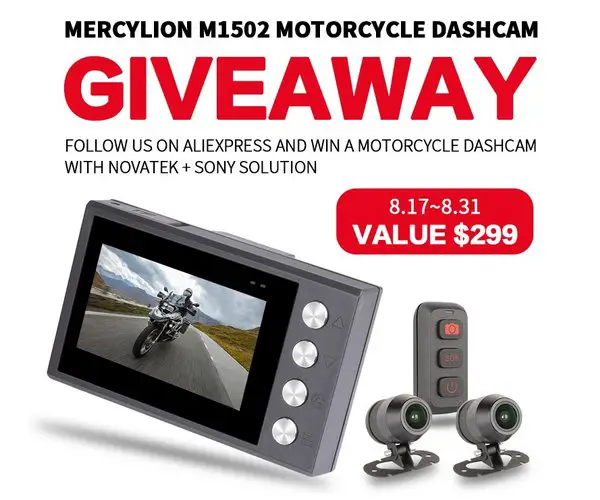 Mercylion Giveaway - Win A M1502 Motorcycle Dashcam