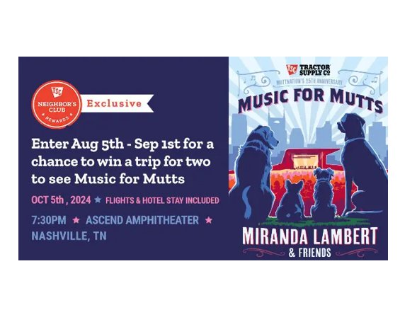 Miranda Lambert Muttnation Foundation Sweepstakes – Win A Trip For 2 To See Miranda Lambert Live In Nashville