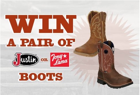 Murdoch’s Tony Lama or Justin Boots Sweepstakes – Enter To Win A Pair Of Boots