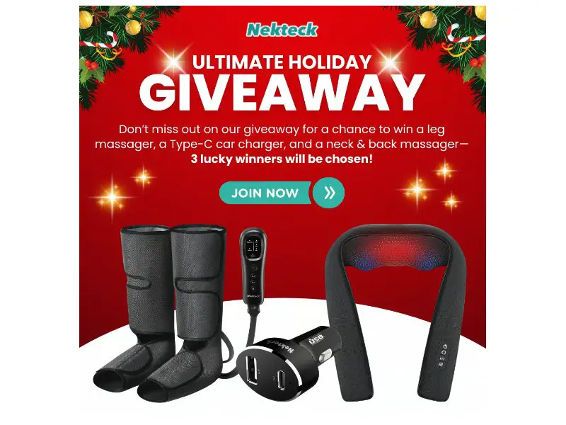 Nekteck Ultimate Holiday Giveaway - Win A Massager Or Charger