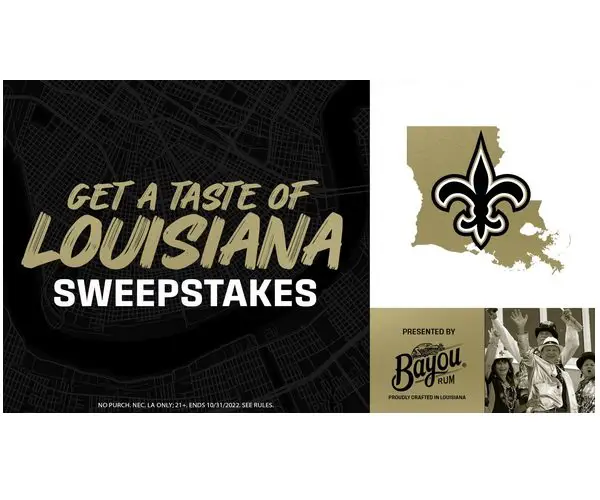 New Orleans Saints & Bayou Rum Sweepstakes - Win Saints Game Tickets, Bayou Rum Merch and More