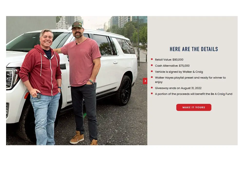 One Country Yukon Denali XL Sweepstakes - Win A 2021 Yukon Denali XL Or $75K