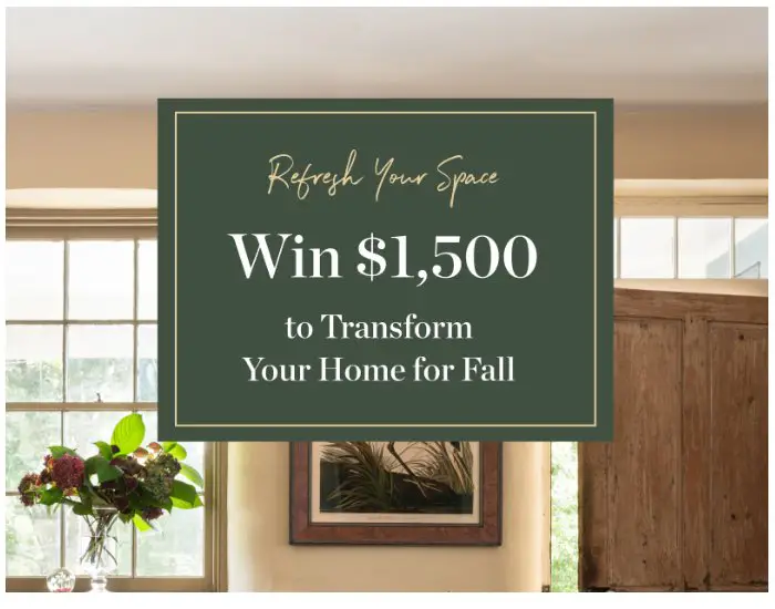 One Kings Lane Fall Refresh $1,500 Giveaway - Win A $1,500 Gift Card