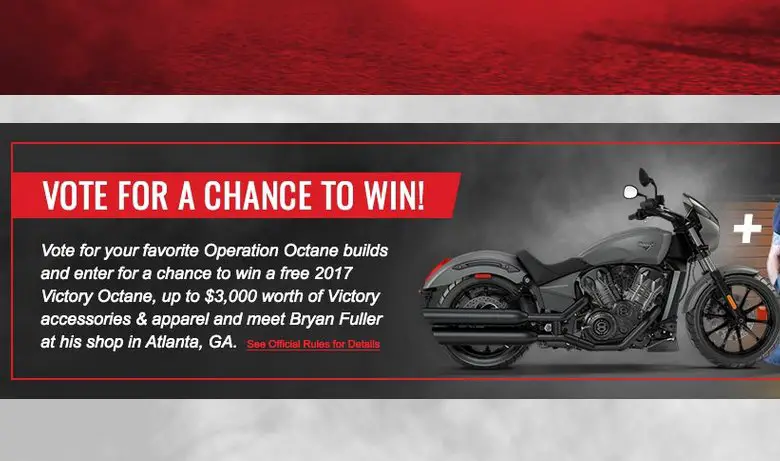 Operation Octane Sweepstakes > Trip and Motorcycle!