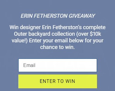 Outer's Erin Fetherston Giveaway - Win $10,000 Backyard Furniture