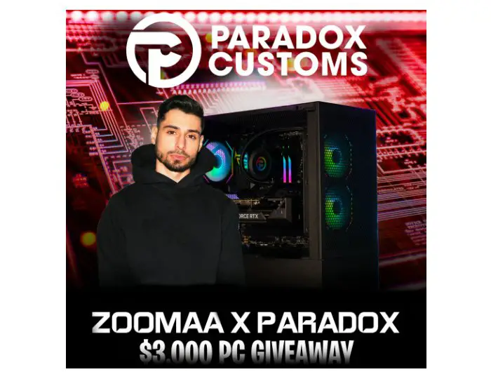 Paradox Customs X FaZe ZooMaa PC Giveaway - Win A Gaming PC