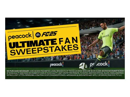 Peacock x EA SPORTS FC Ultimate Fan Sweepstakes – Win Free EA SPORTS 25 for PlayStation & Xbox (5,100 Winners)