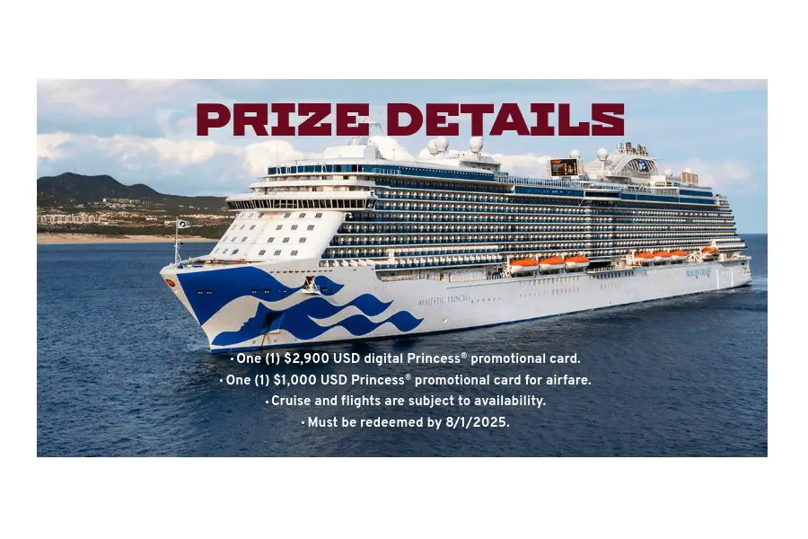 Pei Wei Asian Food Summer Sail AWei Sweepstakes - Win A Princess Line Cruise Gift Card & More