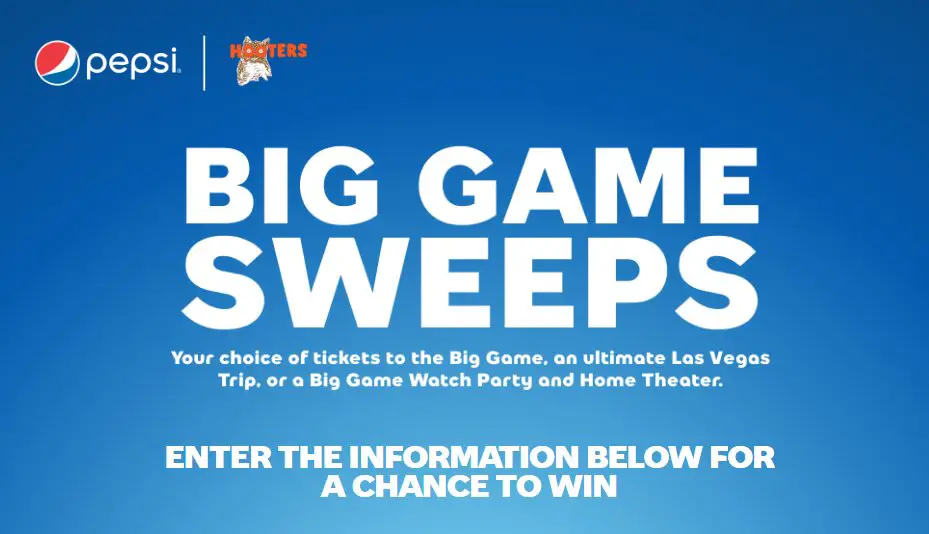 Pepsi & Hooters NFL Sweepstakes - Win A Trip To The Super Bowl , Vegas Watch Party Or Home Theater Package