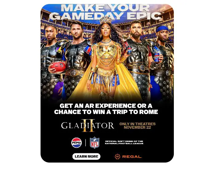 Pepsi Gladiator II Fly Away Sweepstakes - Win A Trip For Two To Rome, Italy