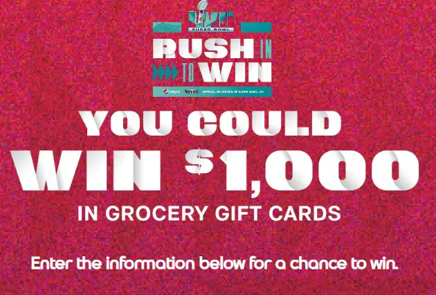 Pepsi Rush To Win Sweepstakes - Win $1,000 Grocery Gift Cards {30 Winners}