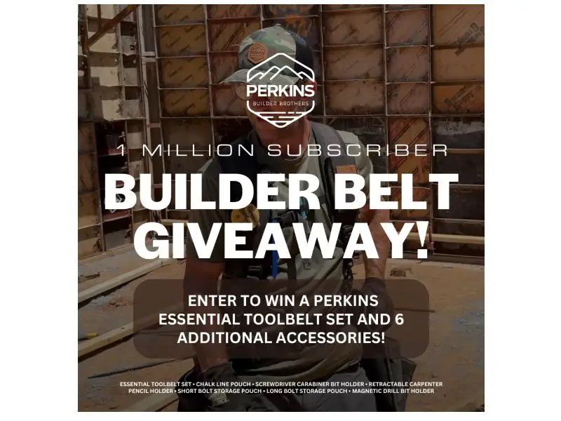 Perkins Builder Brothers 1 Million Subscriber Giveaway - Win DIY Tools