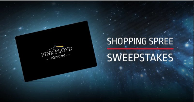 Pink Floyd Shopping Spree Sweepstakes - Win A $100 Gift Card To The Pink Floyd Official Store