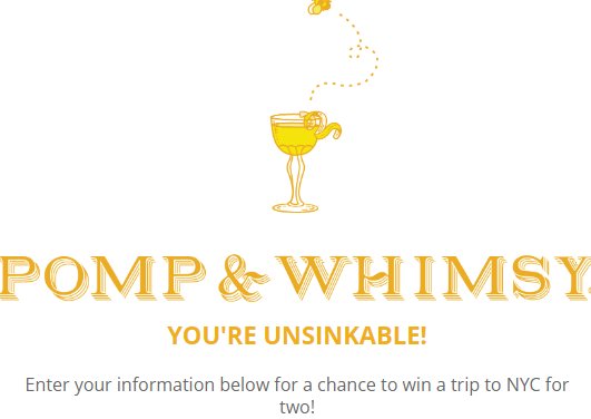 Pomp & Whimsy's Unsinkable Giveaway - Win A $2,500 Trip For 2 To NYC