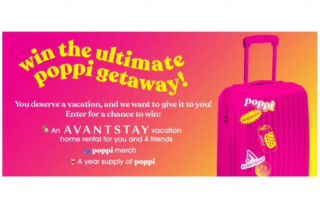 Poppi AvantStay Vacation Summer Sweepstakes - Win AvantStay Credits, Cash & More