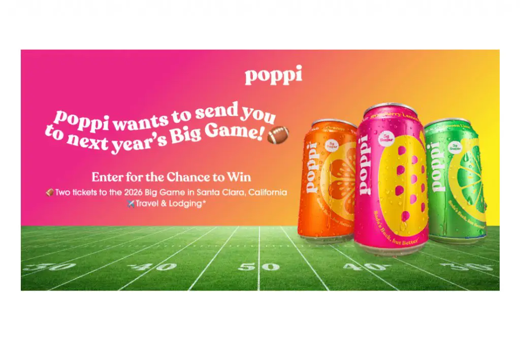 Poppi Big Game Sweepstakes - Win 2026 Super Bowl Tickets & Cash