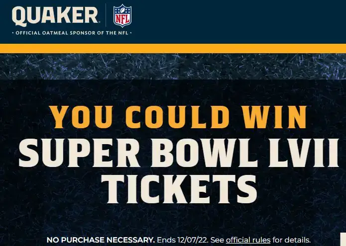 WIN Free Tickets To Super Bowl LVII and Instant Win Prizes