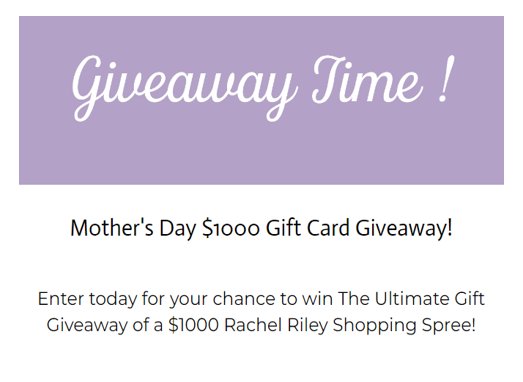 Rachel Riley Mother's Day $1000 Gift Card Giveaway - Win A $1,000 Shopping Spree