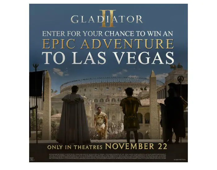 Regal Crown Club Gladiator II Las Vegas Sweepstakes - Win A Trip For 2 To Las Vegas & More