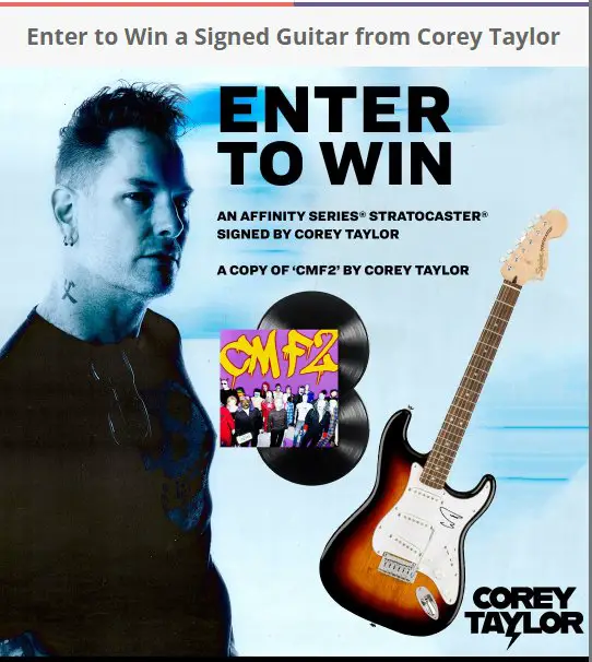 Revolver Corey Taylor Guitar Giveaway - Win A Fender Affinity Series Stratocaster Guitar Signed By Corey Taylor + More