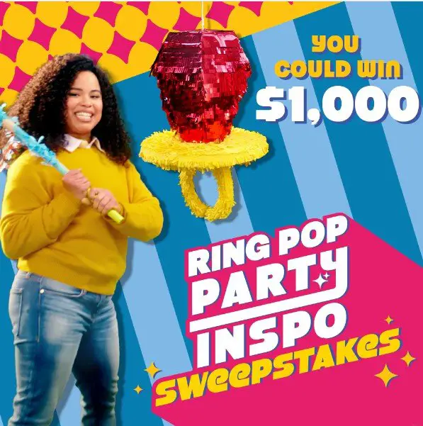 Ring Pop Party Sweepstakes – Win A $1,000 Visa Gift Card + 1-Year Supply Of Ring Pop