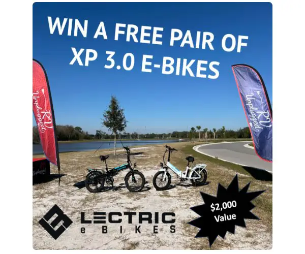 RV Unplugged Lectric EBike Giveaway - Win 2 Lectric XP 3.0 EBikes