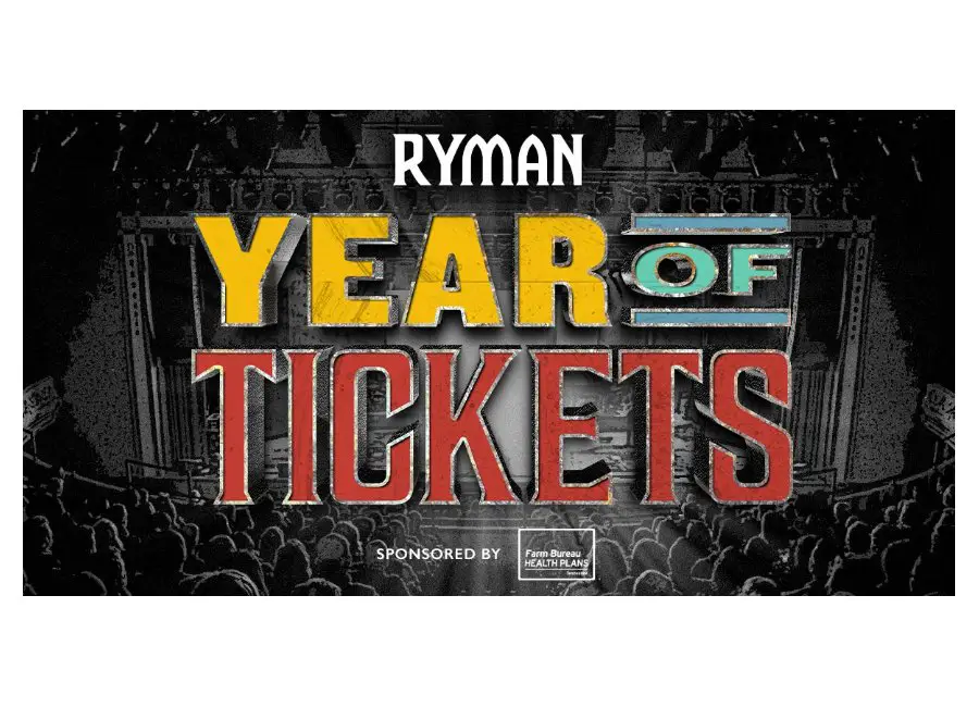 Ryman Auditorium Year of Tickets Sweepstakes - Win A Year's Worth Of Tickets