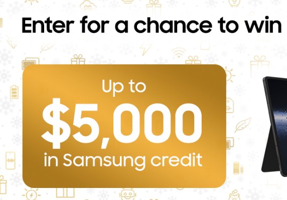 Samsung Holiday Sweepstakes - $5,000, $1,000, $500 & $100 Samsung Gift Cards Up For Grabs