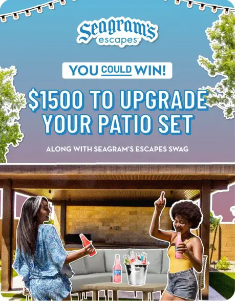 Seagram’s Escapes Make Your Patio Pop Sweepstakes – Win A Smokeless Fire Pit, Umbrella, A Beverage Cooler & More (9 Winners)